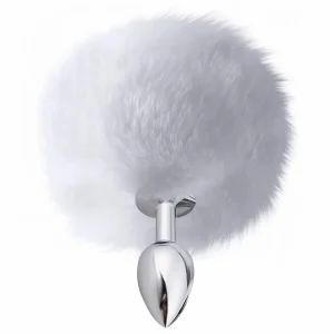 Plug Anal Em Metal Com Pompom Colorido